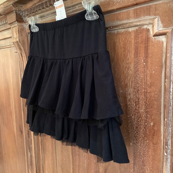 Gymboree Black Cotton Ruffle/ Tuille Trim Skirt Size 12 - Picture 5 of 9